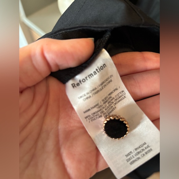 new Reformation halia button down black midi dress - Picture 8 of 9